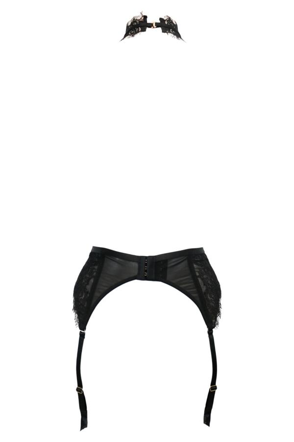 India Boudoir Eyelash Lace Removable Choker Suspender
