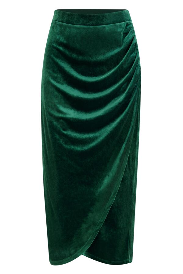 Jameela Stretch Velvet Midi Wrap Skirt