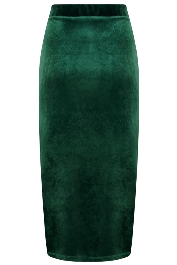Jameela Stretch Velvet Midi Wrap Skirt