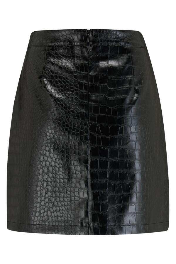 Kenza Snake Pattern Faux Leather Mini Skirt