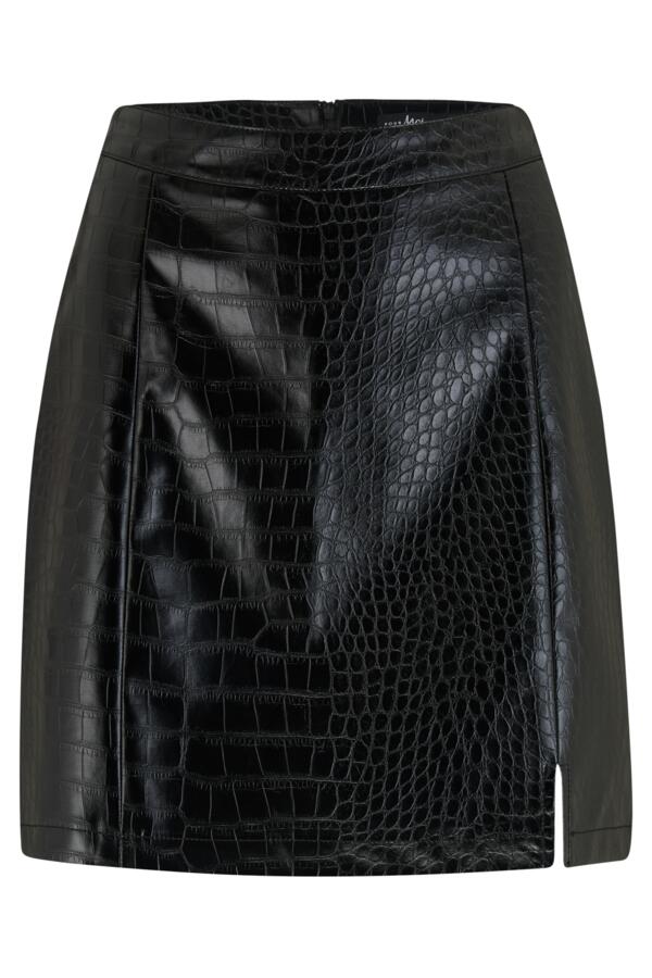 Kenza Snake Pattern Faux Leather Mini Skirt