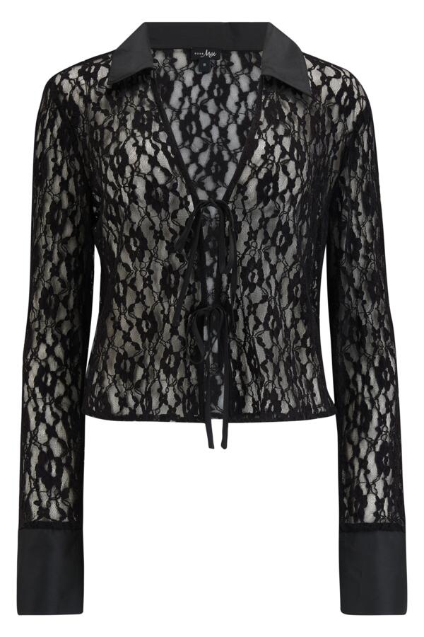 Mollie Lace Long Sleeve Cover Up Top