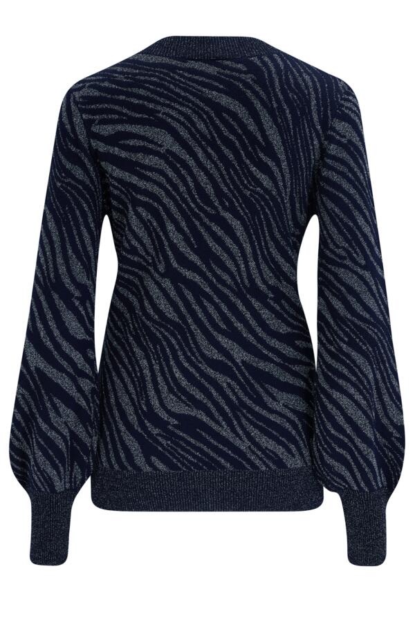 Mila Sparkle Jacquard V-Neck Fine Knit Jumper