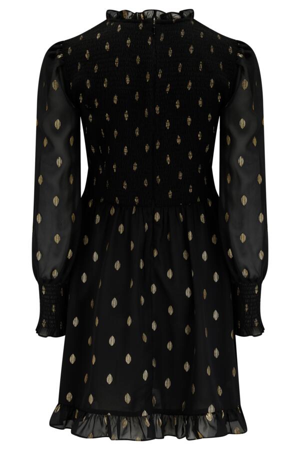 Izzy Shirred Bodice Long Sleeve Chiffon Dress