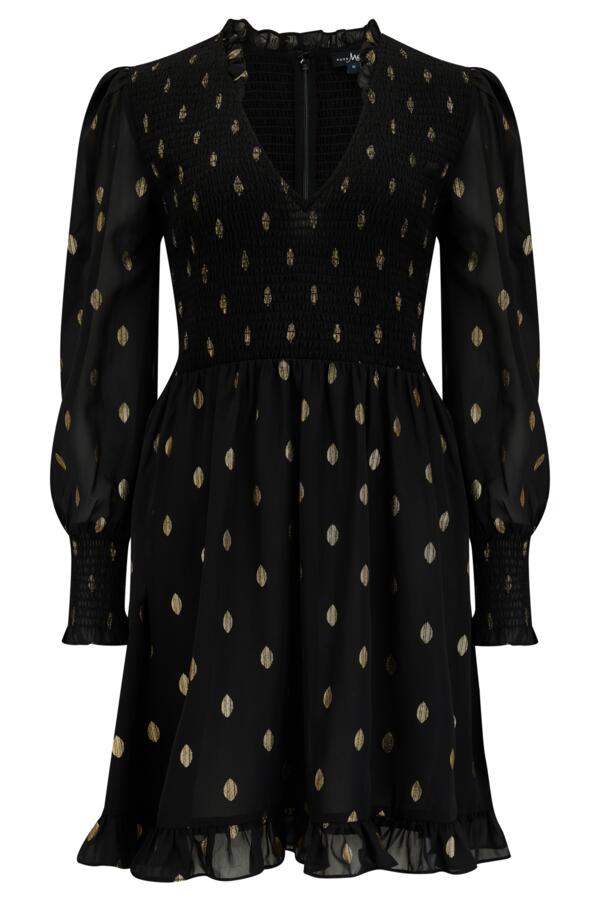 Izzy Shirred Bodice Long Sleeve Chiffon Dress