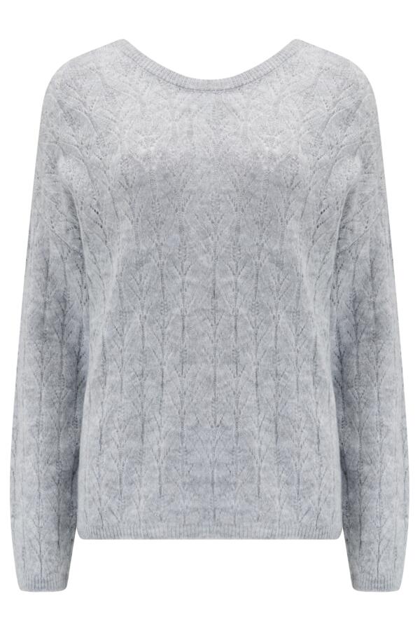 Leah Reversible Pointelle Button Through Knit Jumper