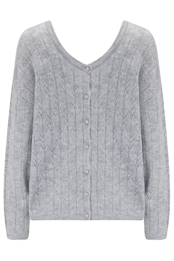 Leah Reversible Pointelle Button Through Knit Jumper