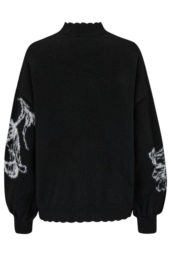 Belle Contrast Floral Jacquard Knit Jumper