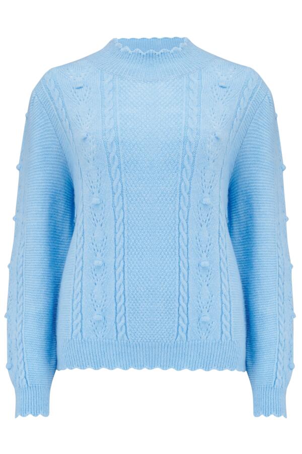 Marina Pointelle High Neck Knit Jumper