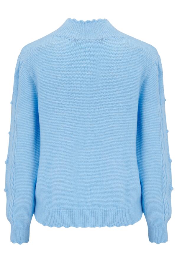 Marina Pointelle High Neck Knit Jumper