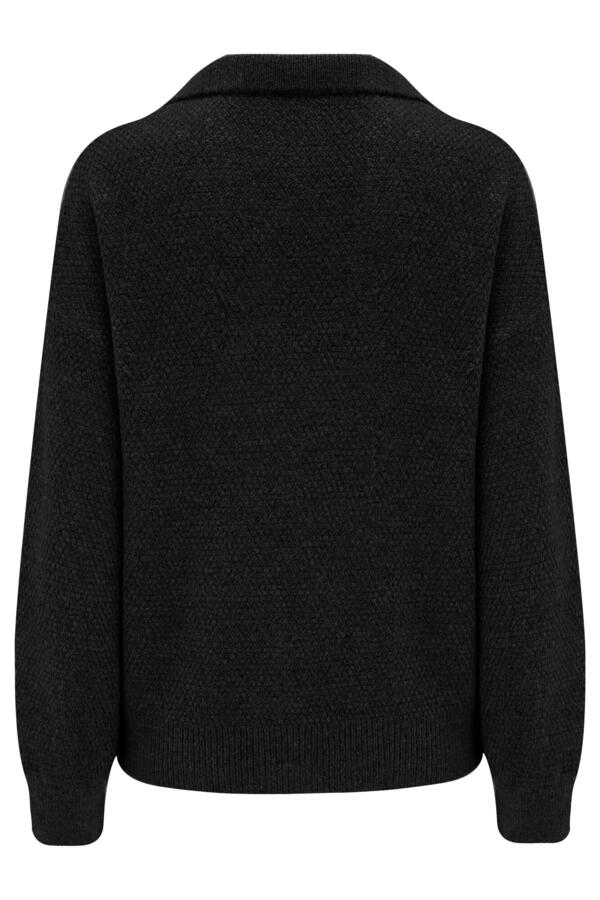 Kerry V-Neck Textured Knit Collared Jumper