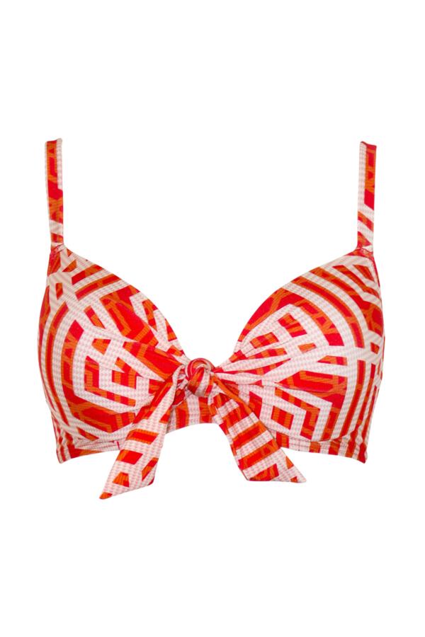 Casablanca Lightly Padded Underwired Front Tie Top