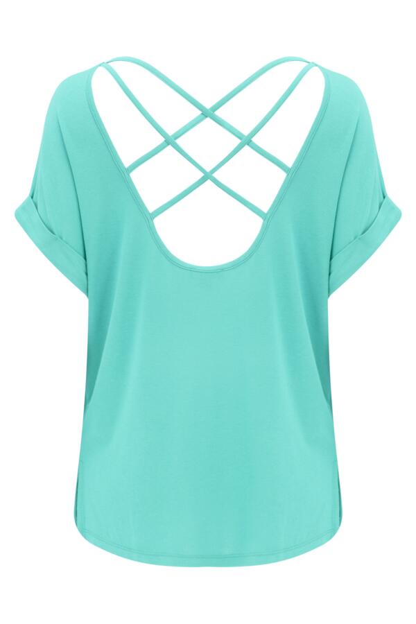 Energy Cross Back Short Sleeve Yoga Top