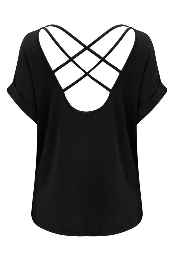 Energy Cross Back Short Sleeve Yoga Top