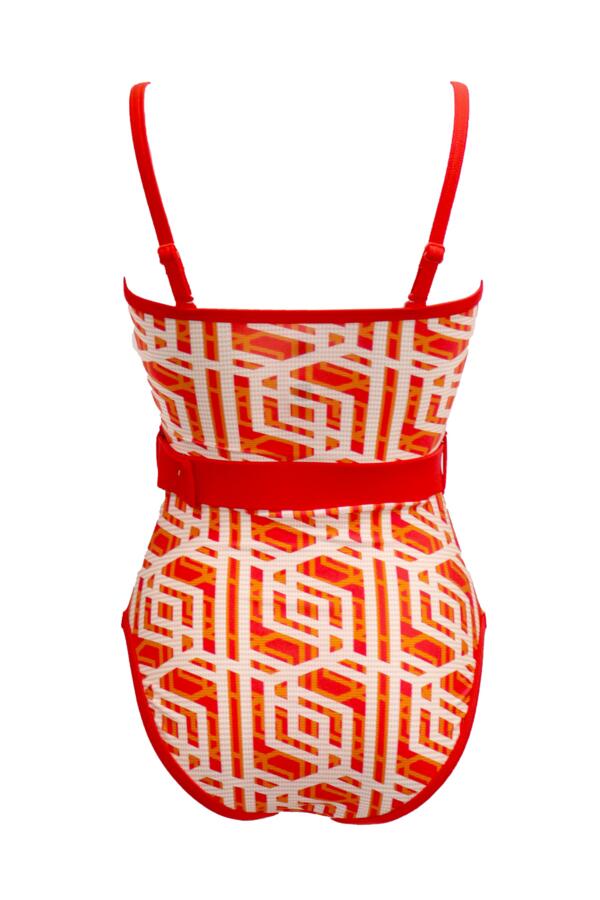 Casablanca Strapless Belted High Leg Tummy Control Swimsuit