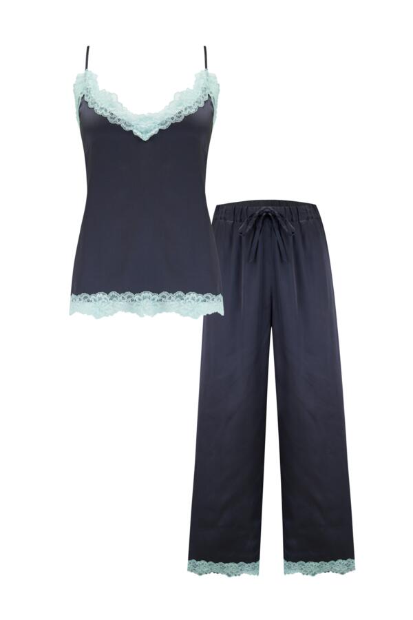 Dusk Satin and Lace Cami and Trouser Pyjama Set