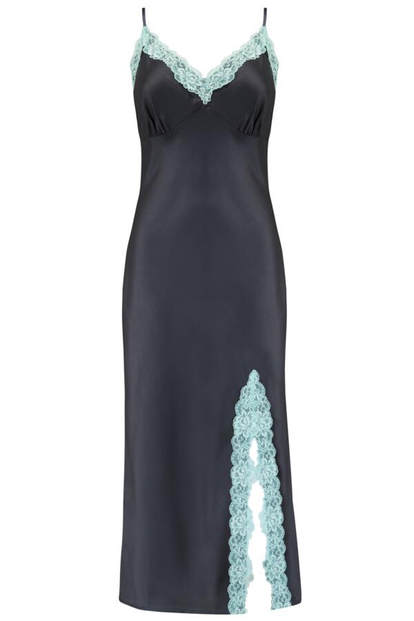 Dusk Satin and Lace Midi Chemise