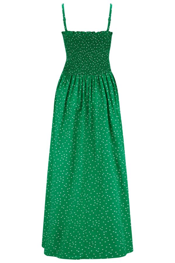 Strapless Shirred Bodice Maxi Beach Dress