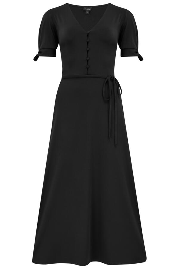 Bella Fuller Bust Slinky Stretch Tie Sleeve Midi Dress