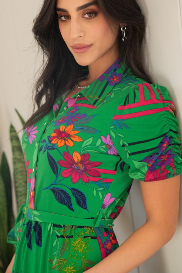 Jodie Fuller Bust Slinky Jersey Tiered Shirt Dress