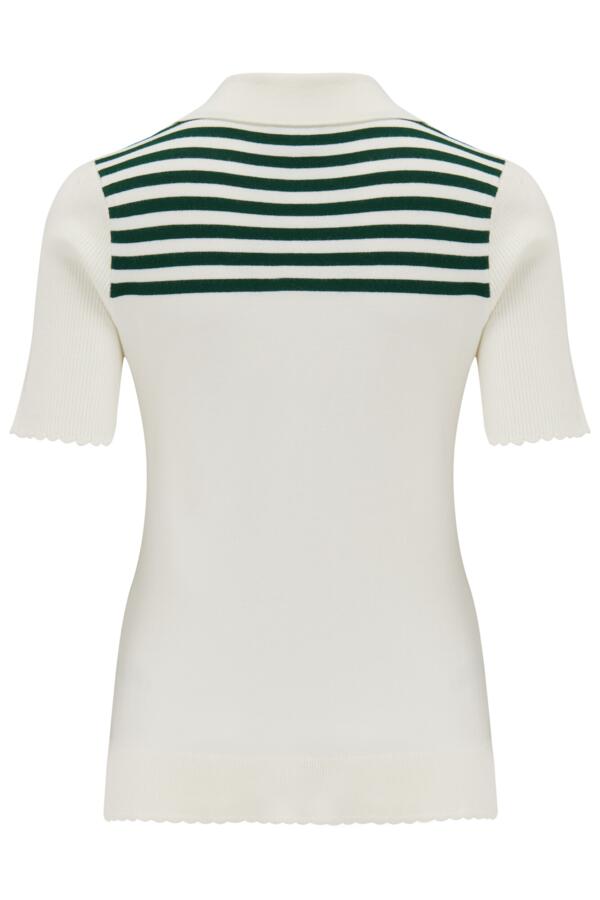 Roma Half Sleeve Stripe Knit Top