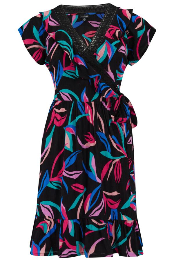 Crinkle Frill Wrap Beach Dress