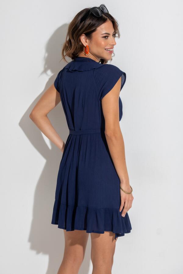 Crinkle Frill Wrap Beach Dress