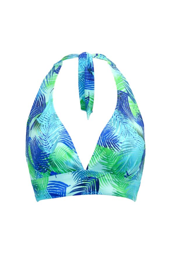 Aruba Non-Wired Longline Removable Cup Halter Bikini Top