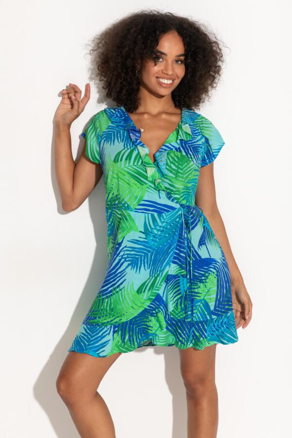 Frill Wrap Beach Dress