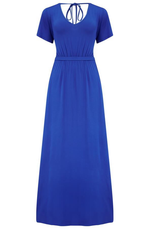 Tie Back Jersey Maxi Dress