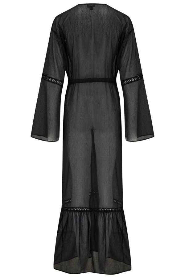 Long Sleeve Chiffon Maxi Beach Kimono