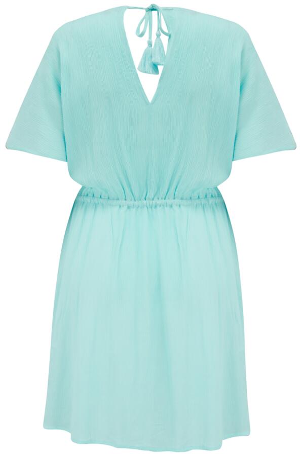 Crinkle Embroidered Beach Kaftan