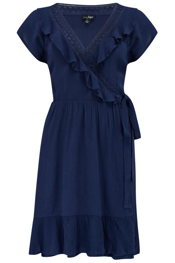 Crinkle Frill Wrap Beach Dress