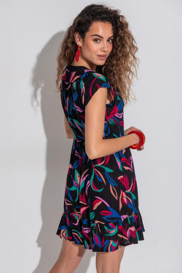 Crinkle Frill Wrap Beach Dress
