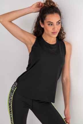 Energy Cut Out Vest Top  - Black