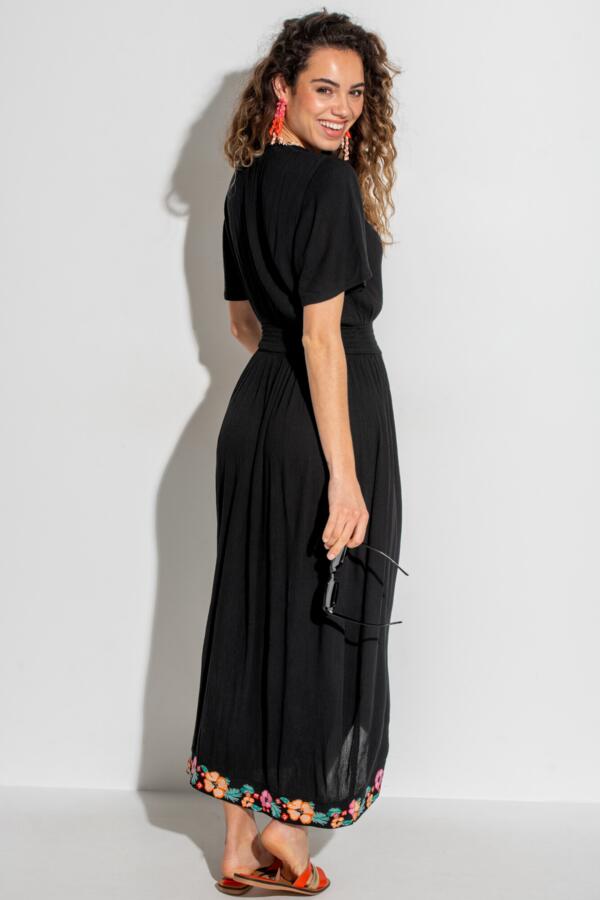 Crinkle Embroidered Beach Dress