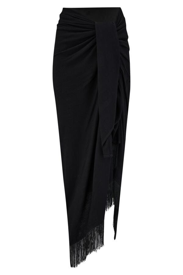 Fringe Trim Crinkle Woven Multiway Sarong