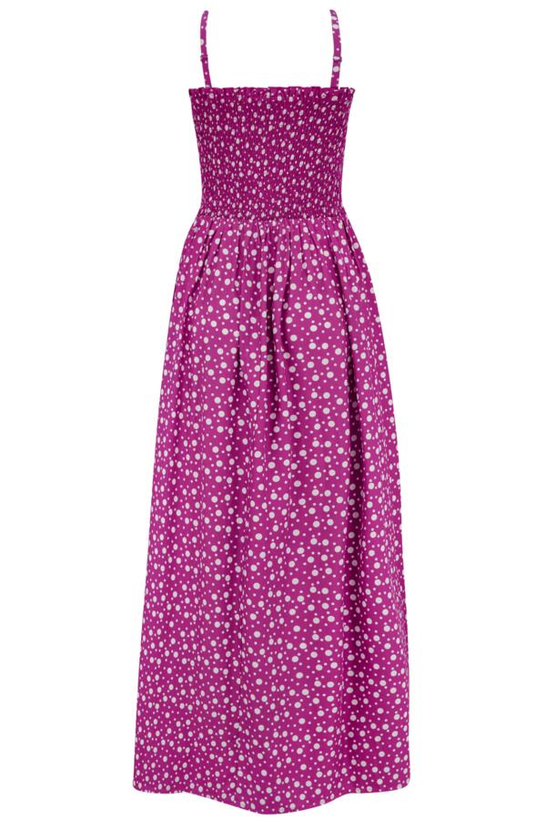 Strapless Shirred Bodice Maxi Beach Dress