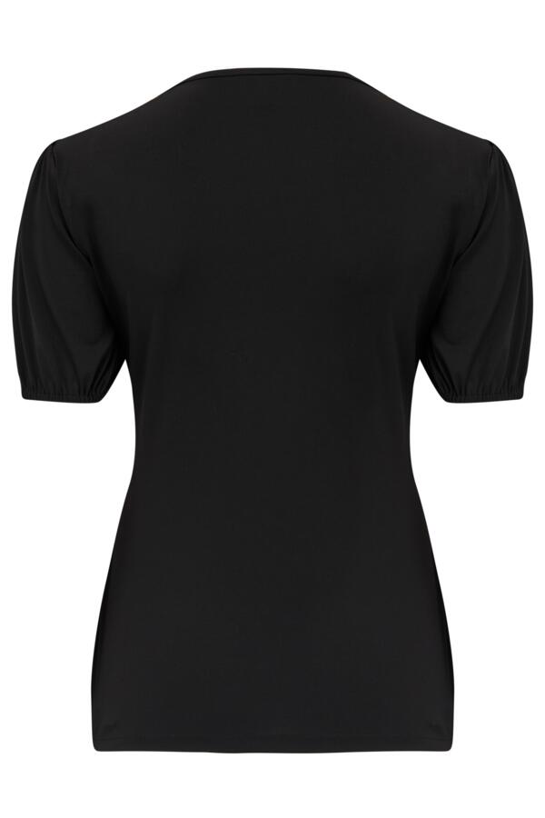 Birdie Square Neck Slinky Puff Sleeve Stretch Top