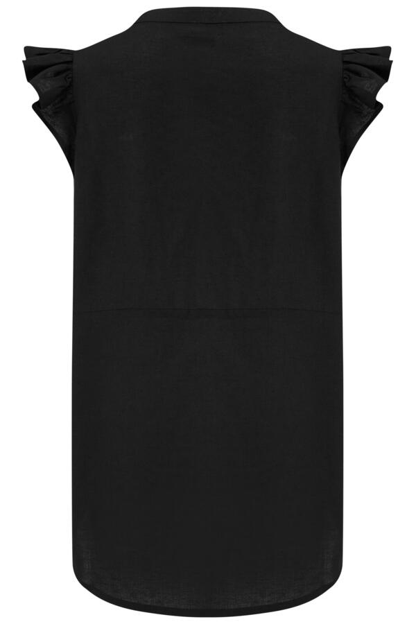 Poppy Woven Longline Frill Sleeve Shirt