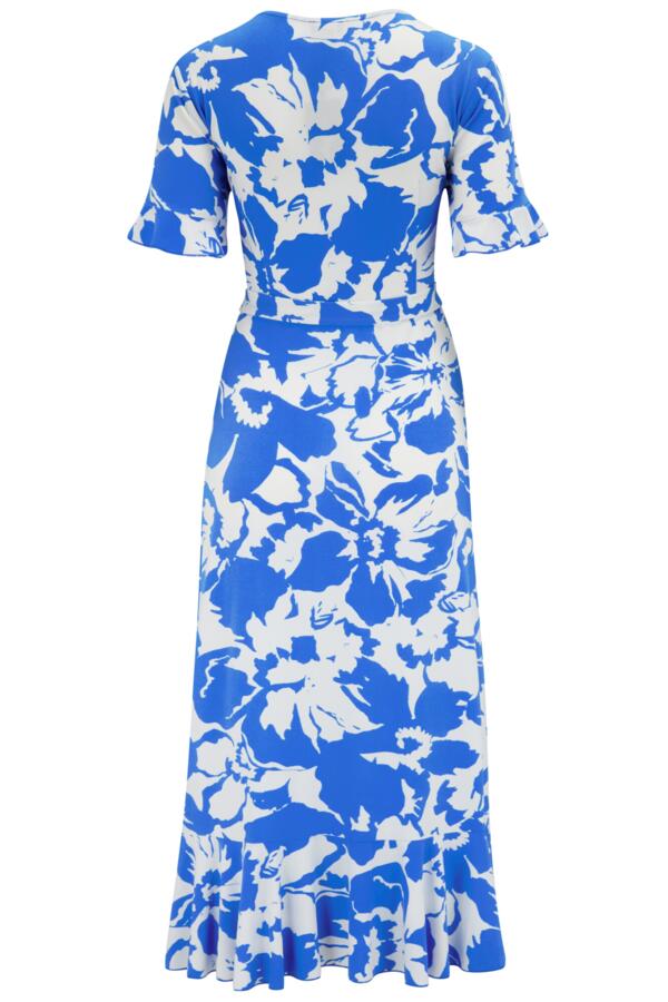 Megan Fuller Bust Slinky Jersey Frill Detail Midi Wrap Dress