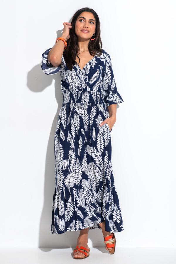 Carmen Fuller Bust Elasticated Neckline Woven Midaxi Dress