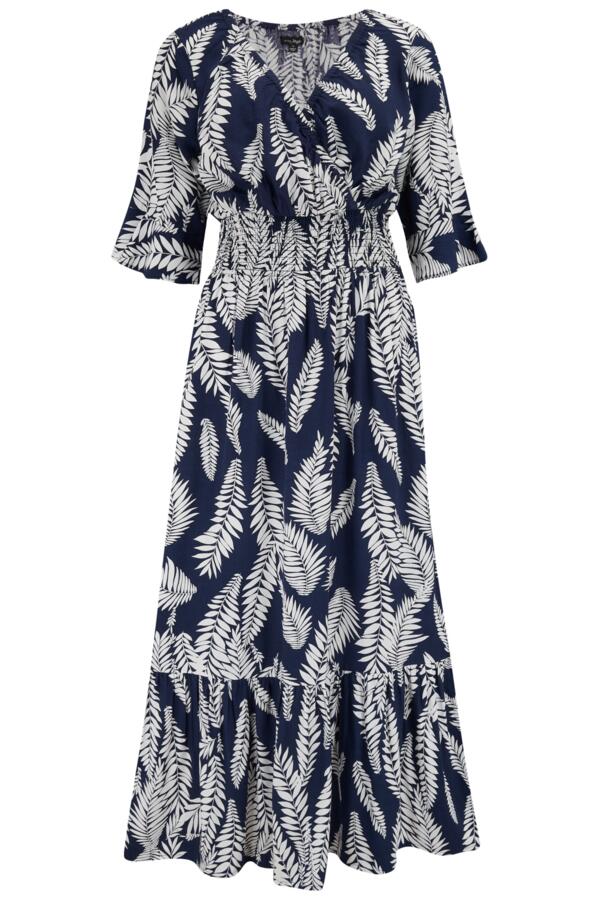 Carmen Fuller Bust Elasticated Neckline Woven Midaxi Dress