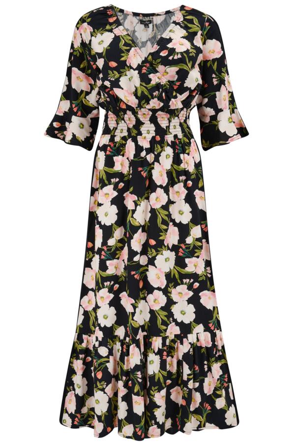 Carmen Fuller Bust Elasticated Neckline Woven Midaxi Dress