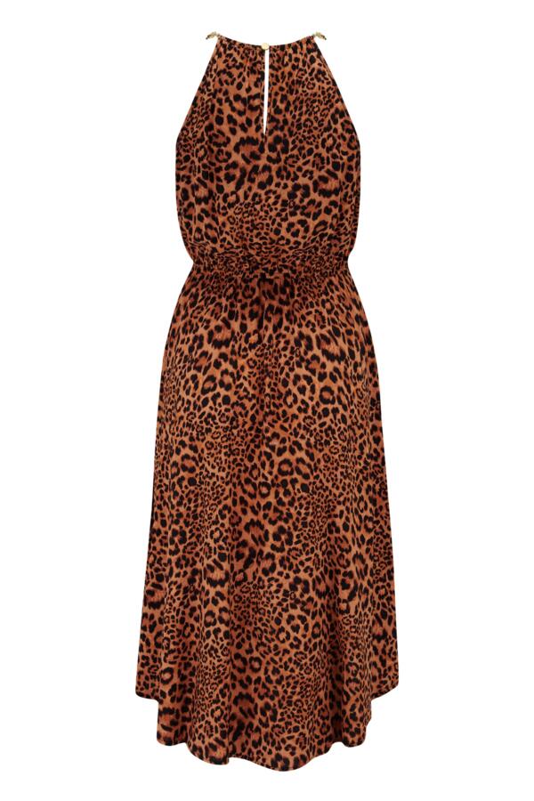 Gold Chain High Neck Beach Dress