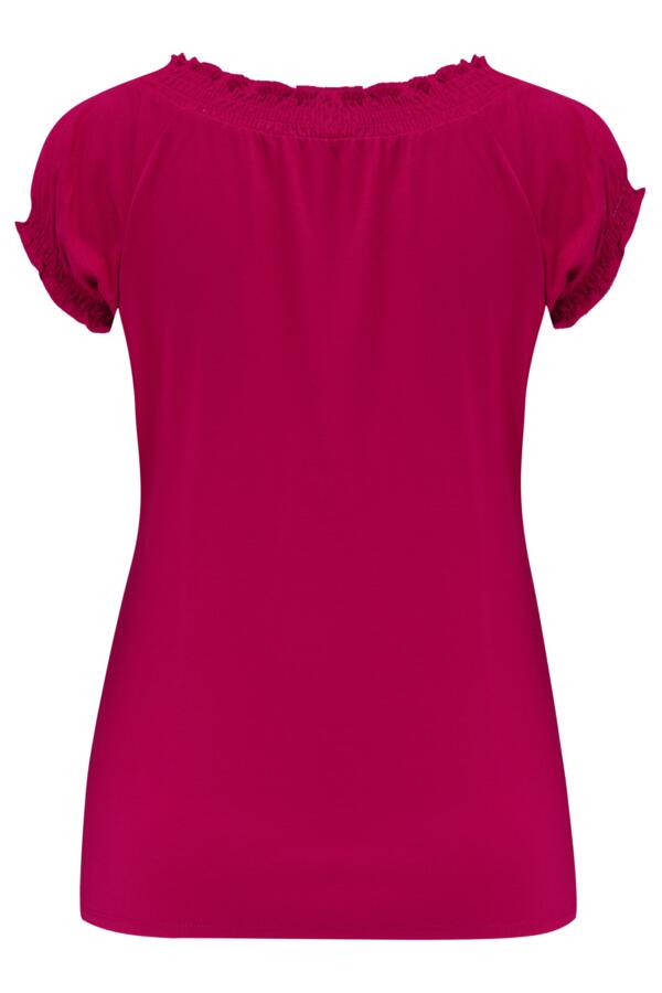 Payton Contrast Stitch Cap Sleeve Stretch Jersey Top