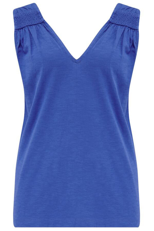 Maya Cotton Slub Jersey Built-Up V-Neck Vest