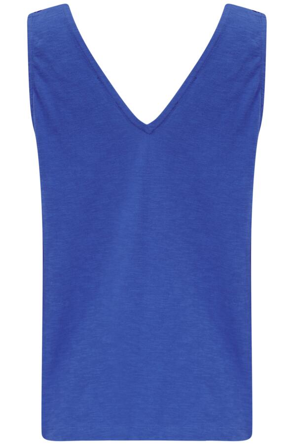 Maya Cotton Slub Jersey Built-Up V-Neck Vest