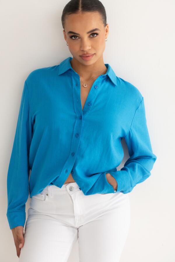 Wren Button Through Linen Blend Long Sleeve Co-Ord Shirt