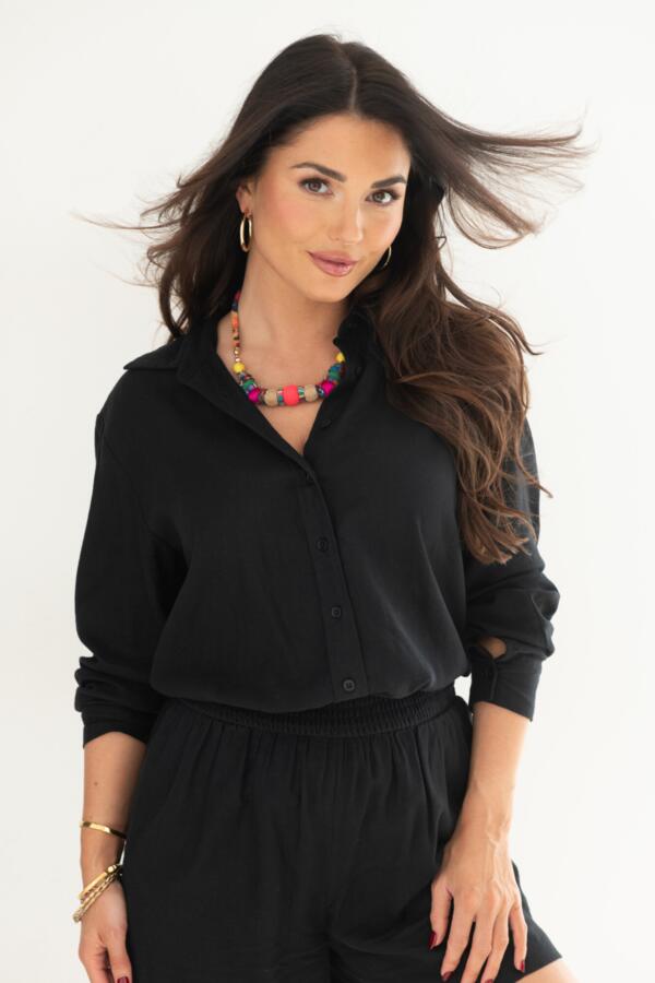 Wren Button Through Linen Blend Long Sleeve Co-Ord Shirt